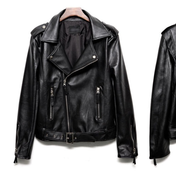 dress volume leather jacket